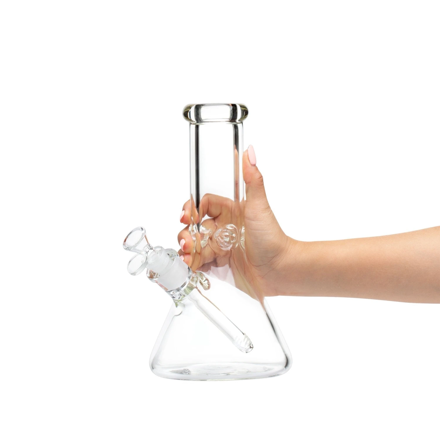 10in 50x9mm Beaker Bong W/Disc Handle Funnel Bowl - Image 3