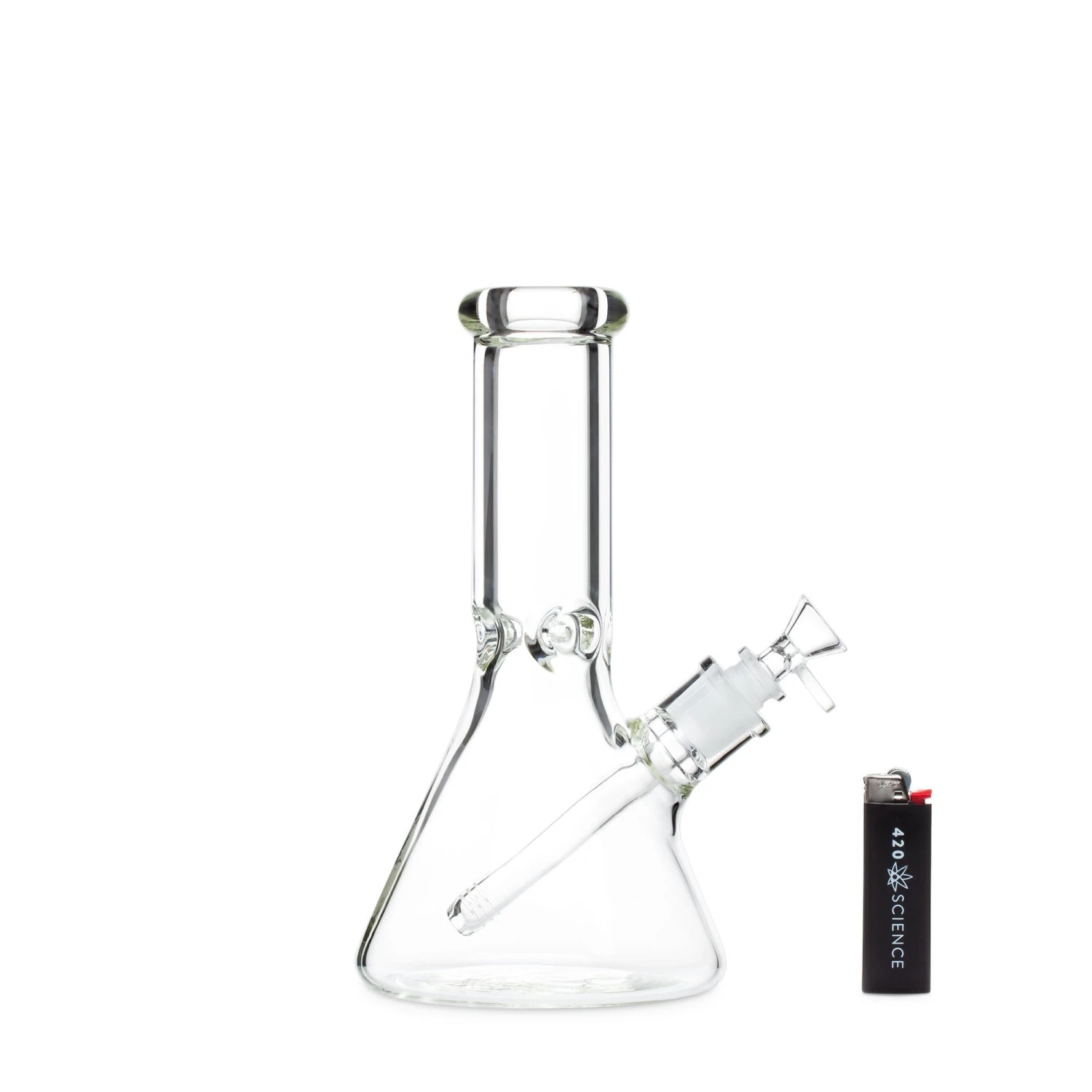 10in 50x9mm Beaker Bong W/Disc Handle Funnel Bowl - Image 2