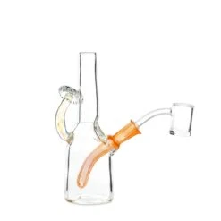 GMay Glass Orange & Fumed Sake Bottle Dab Rig