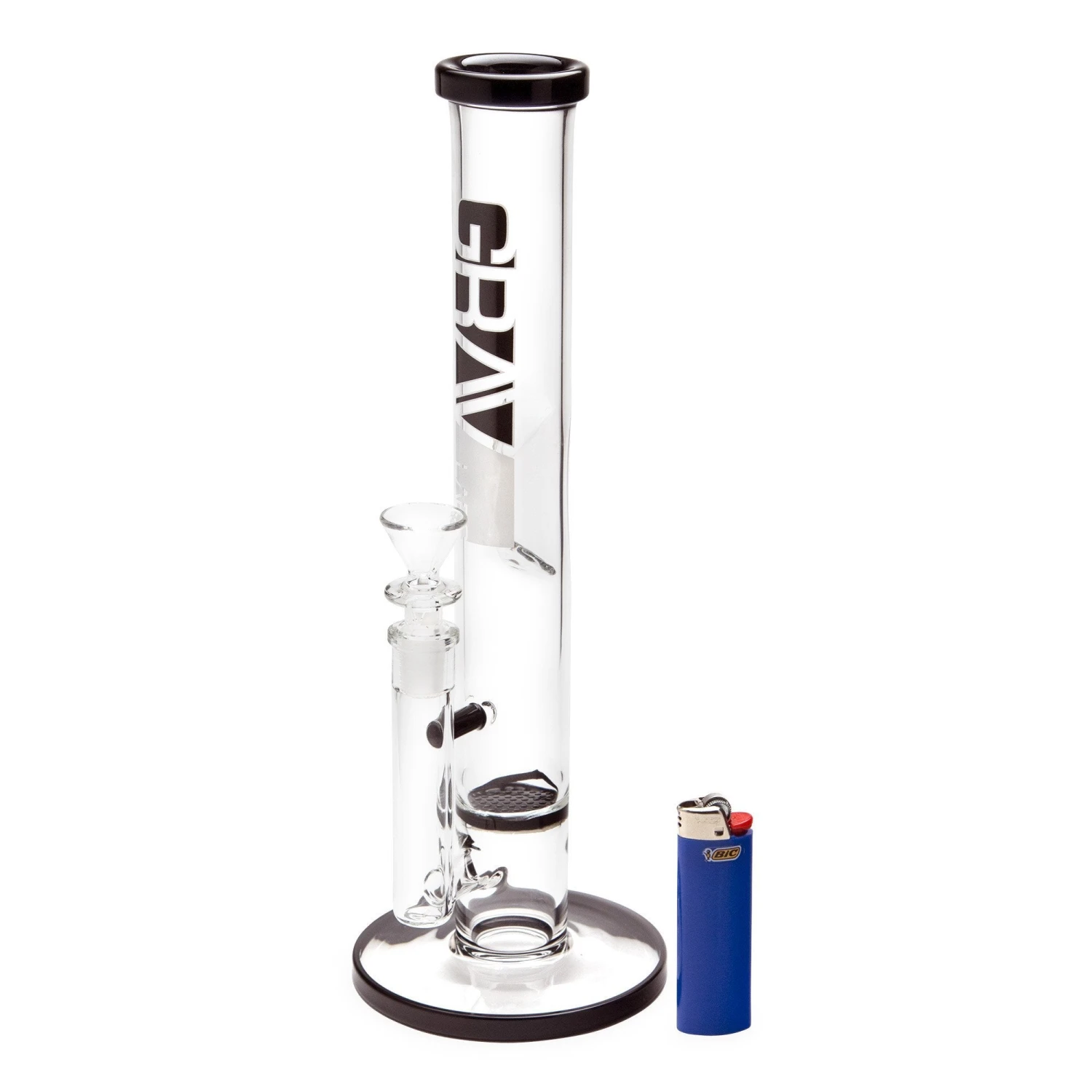 GRAV 12in Flare Water Pipe W/ Honey Comb Disc - Black - Image 2