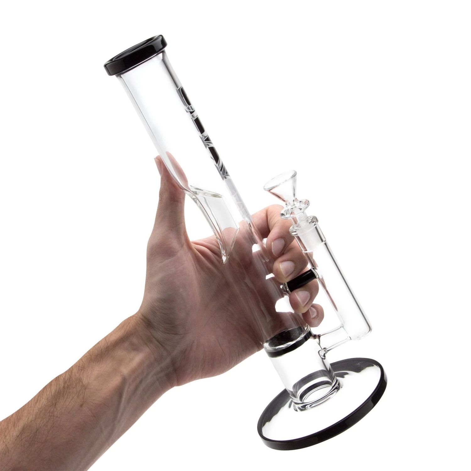 GRAV 12in Flare Water Pipe W/ Honey Comb Disc - Black - Image 3