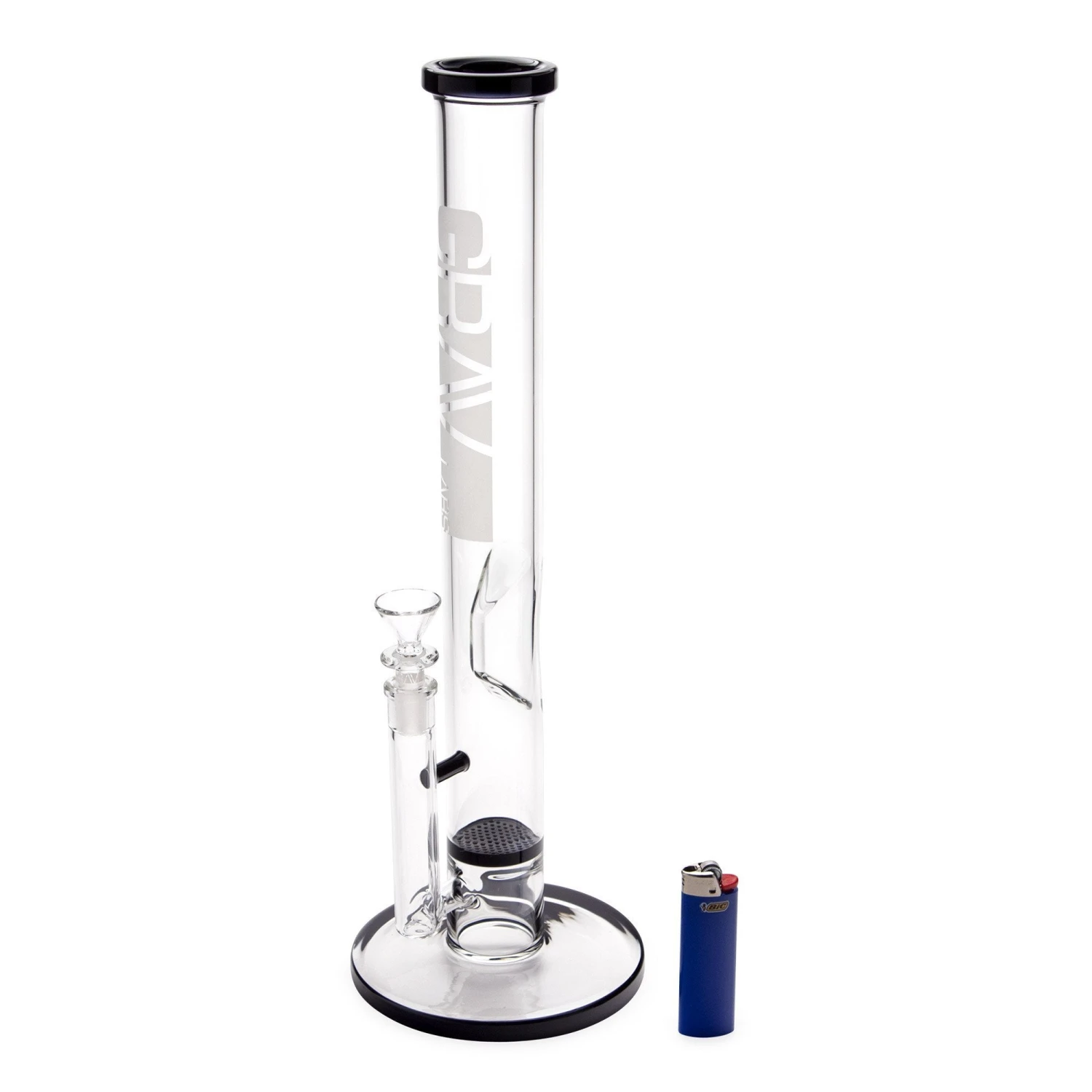 GRAV 16in Flare Water Pipe W/ Honey Comb Disc - Black - Image 2