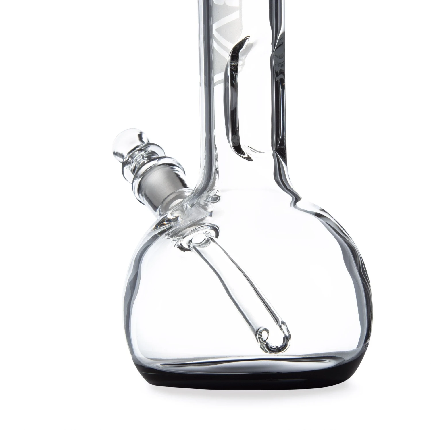 GRAV 8in Round Bottom Water Pipe W/ Fixed Downstem - Black - Image 4