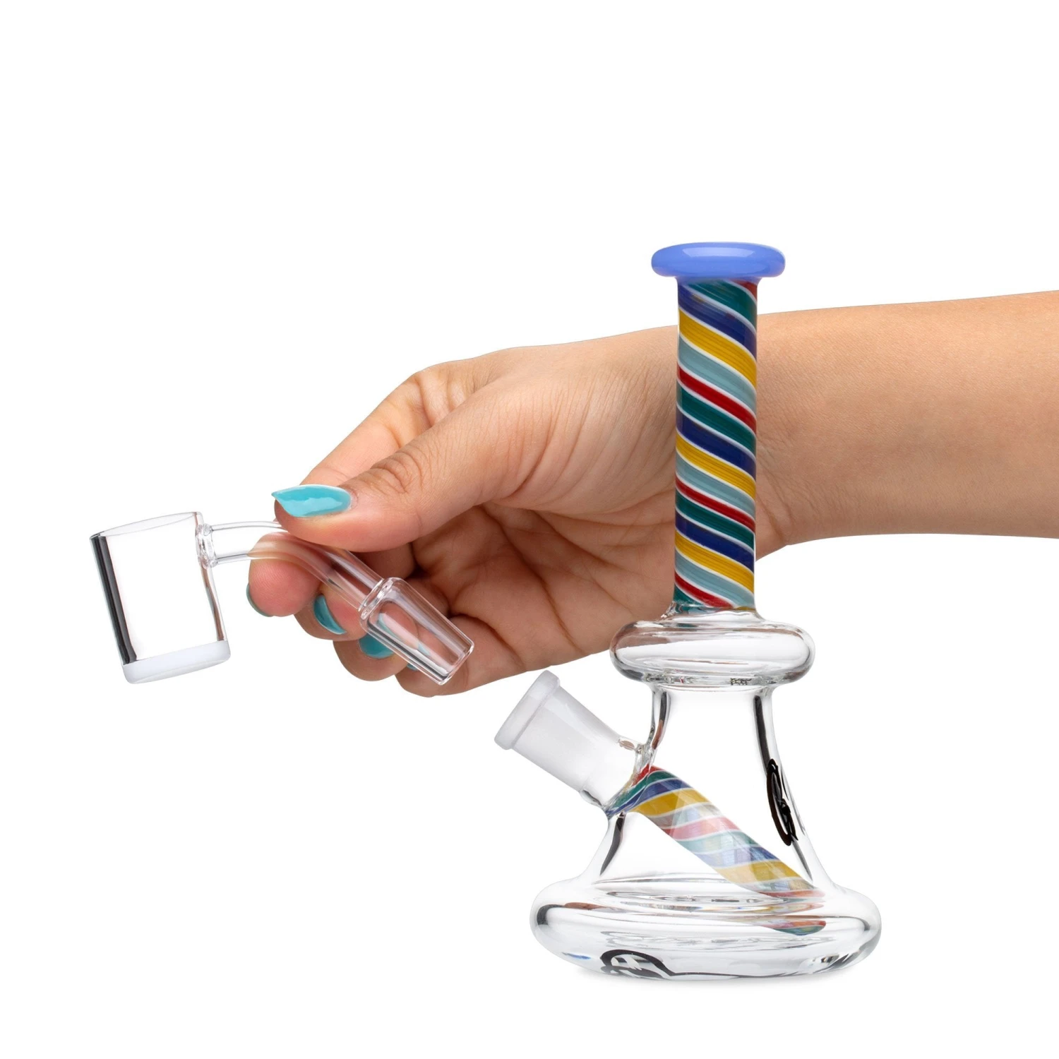 HALF PRICE: Green Bear 6in Striped Bell Dab Rig - Minor Blemish - Image 4