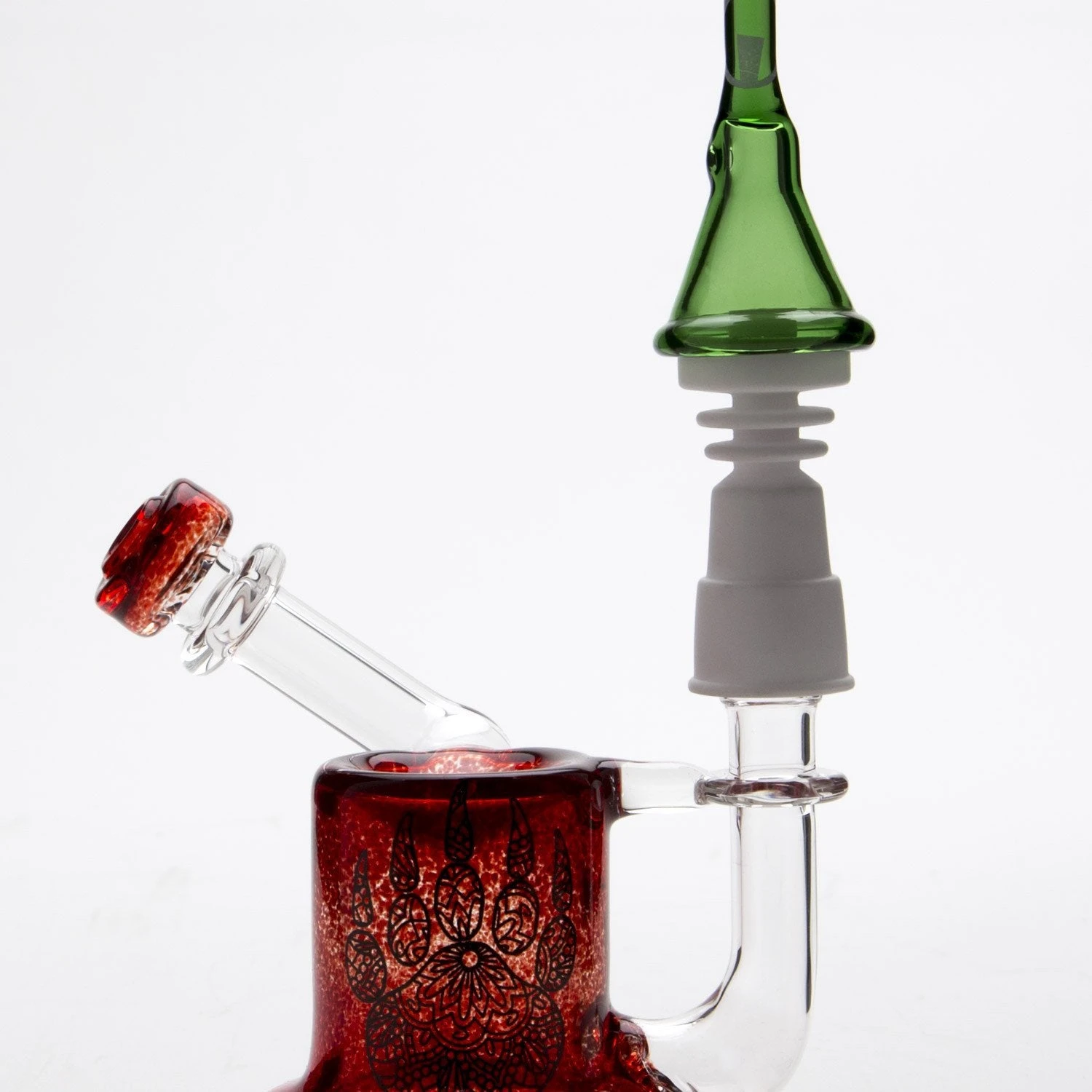 Home Blown Glass Carb Cap Dabber - Green - Image 4