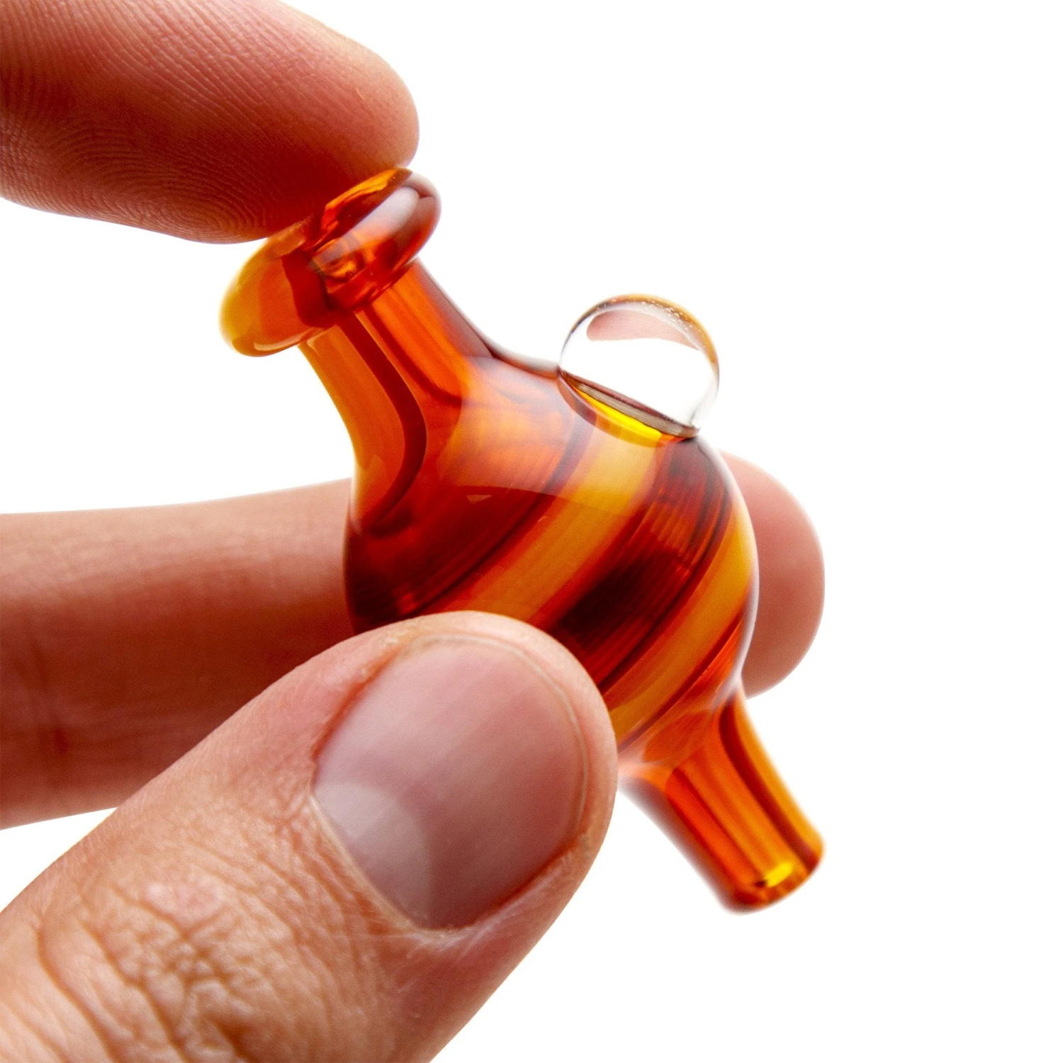 Home Blown Glass Bubble Carb Cap - Fire Swirl - Image 3