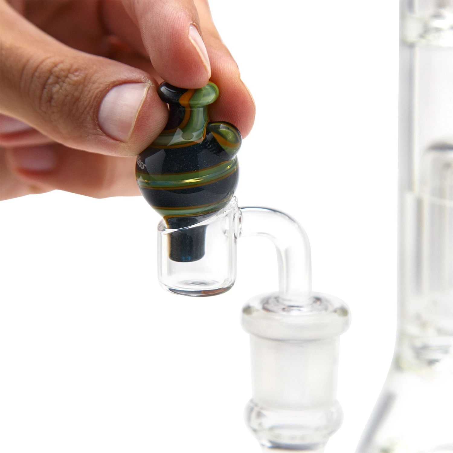 Home Blown Glass Bubble Carb Cap - Indigo - Image 4