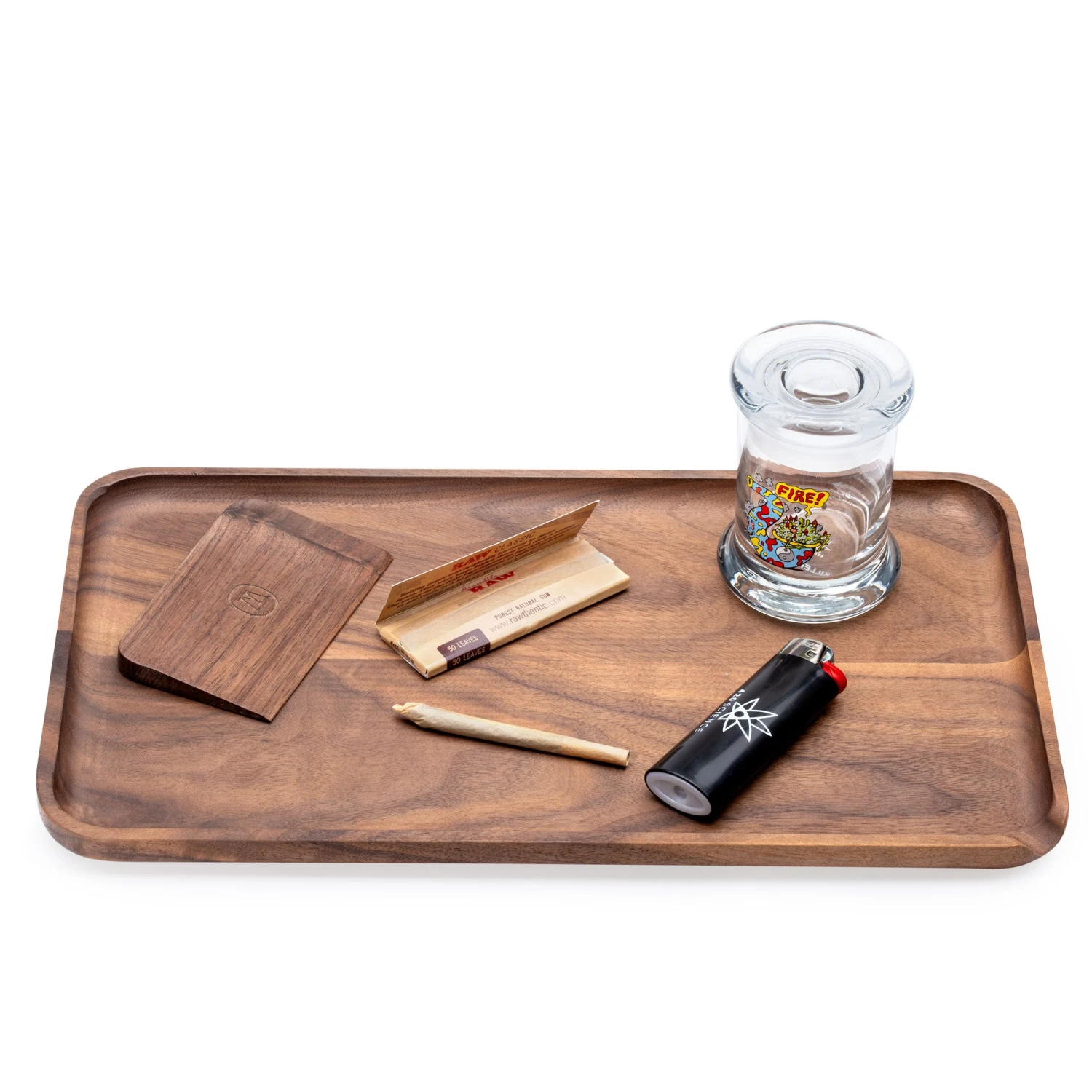 Marley Natural American Black Walnut Rolling Tray - Large - Image 2