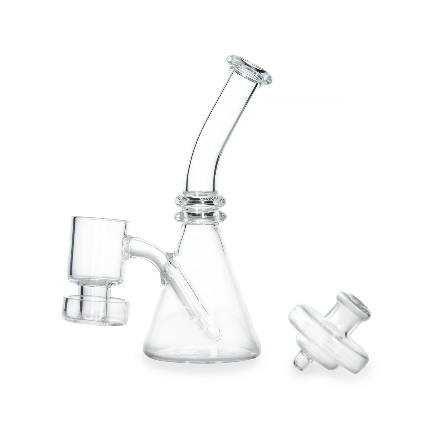 Piranha Quartz One Piece Beaker Dab Rig W/ Terp Slurper Banger & Carp Cap - Image 3