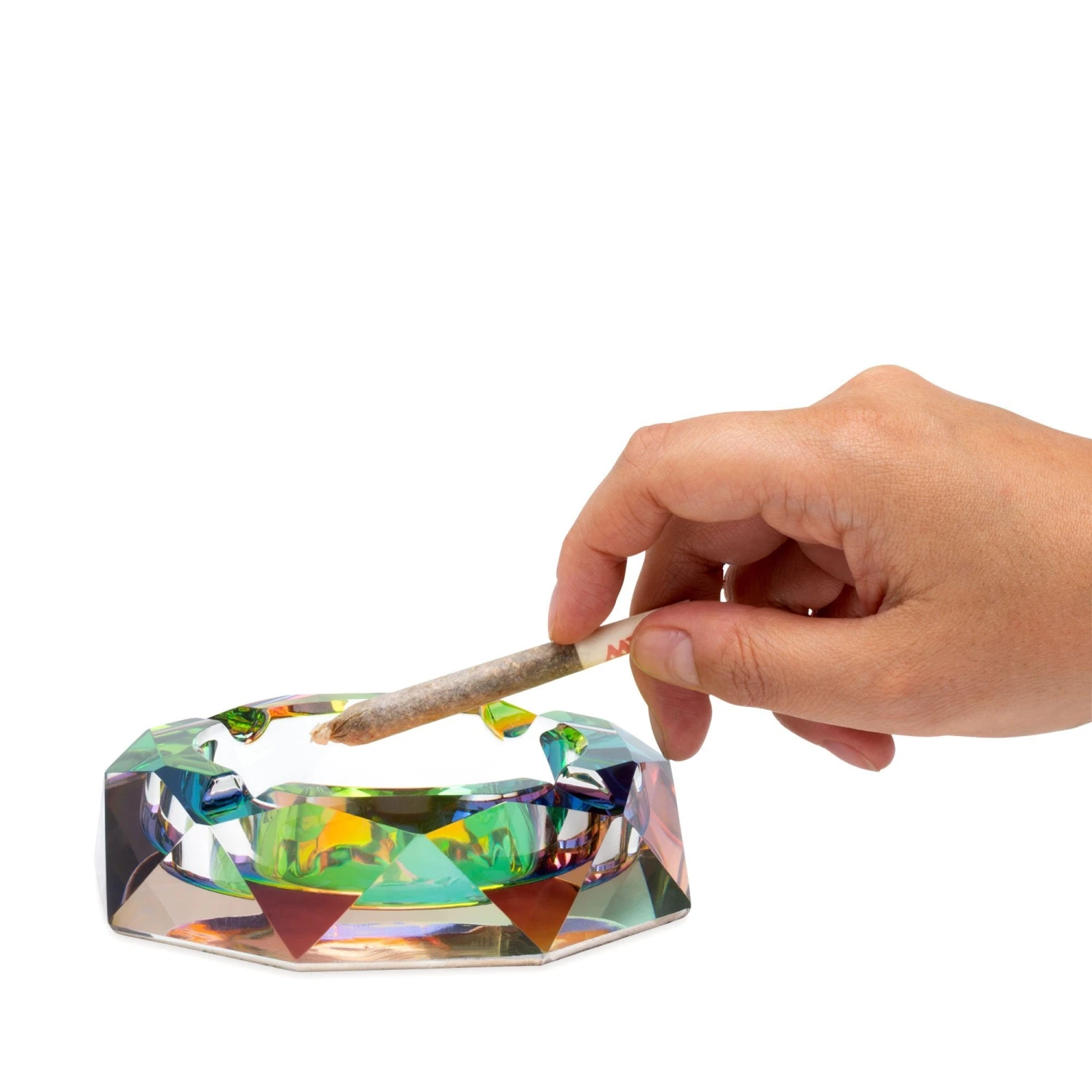 Rainbow Crystal Faceted Ashtray - Large - Image 3
