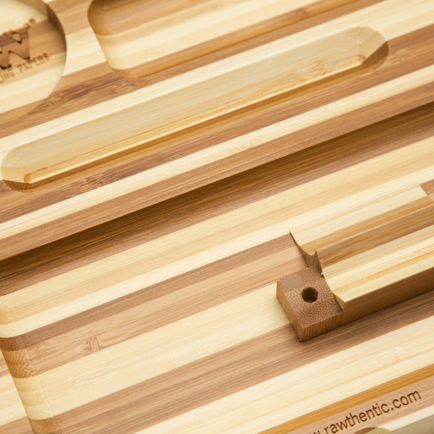 RAW Backflip Magnetic Bamboo Striped Rolling Tray - Image 3
