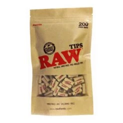 RAW Unbleached Pre-Rolled Tips 200-Pack