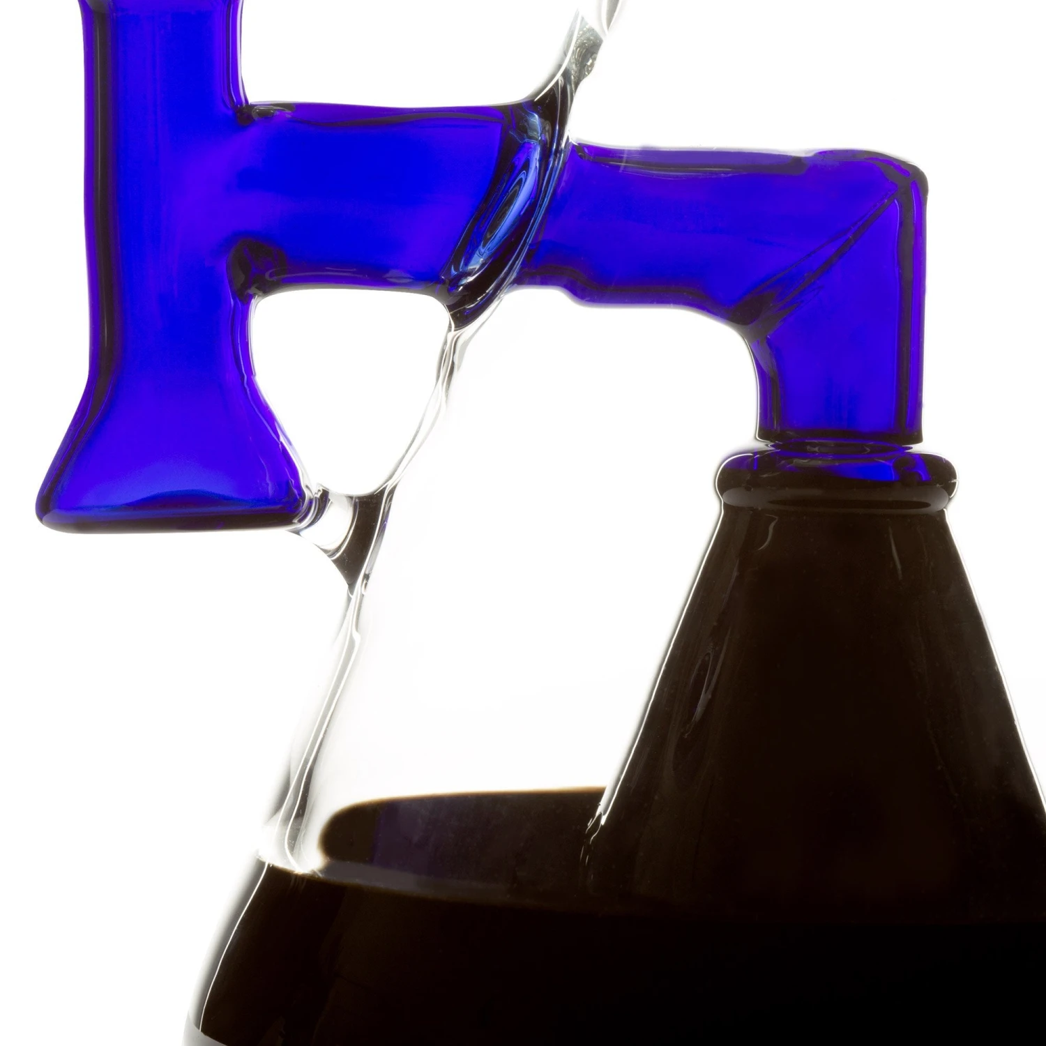 ROOR Tech 18in Fixed Shower Head Big Beaker Bong - Blue Black - Image 5