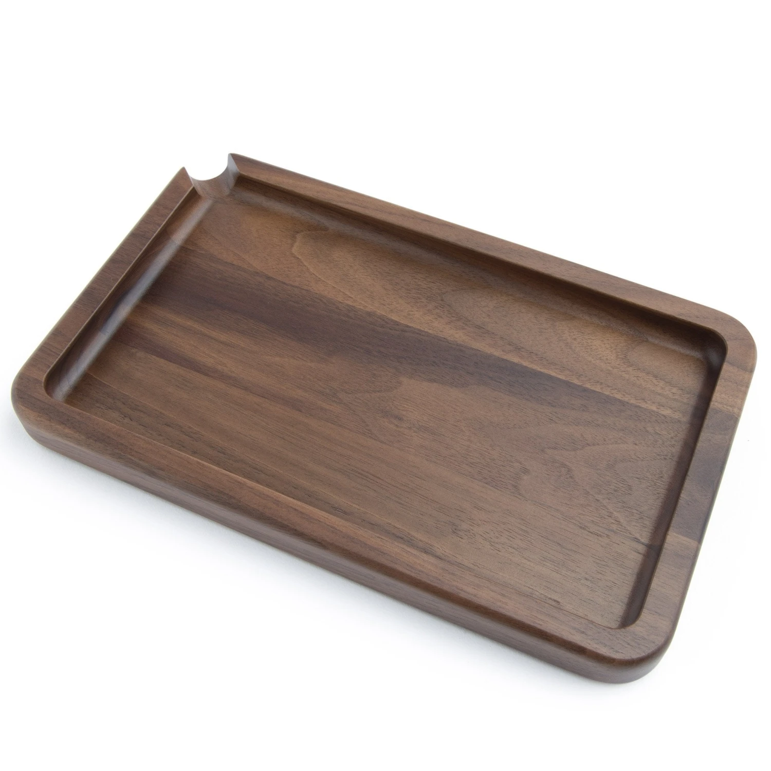 RYOT Solid Wood Walnut Rolling Tray