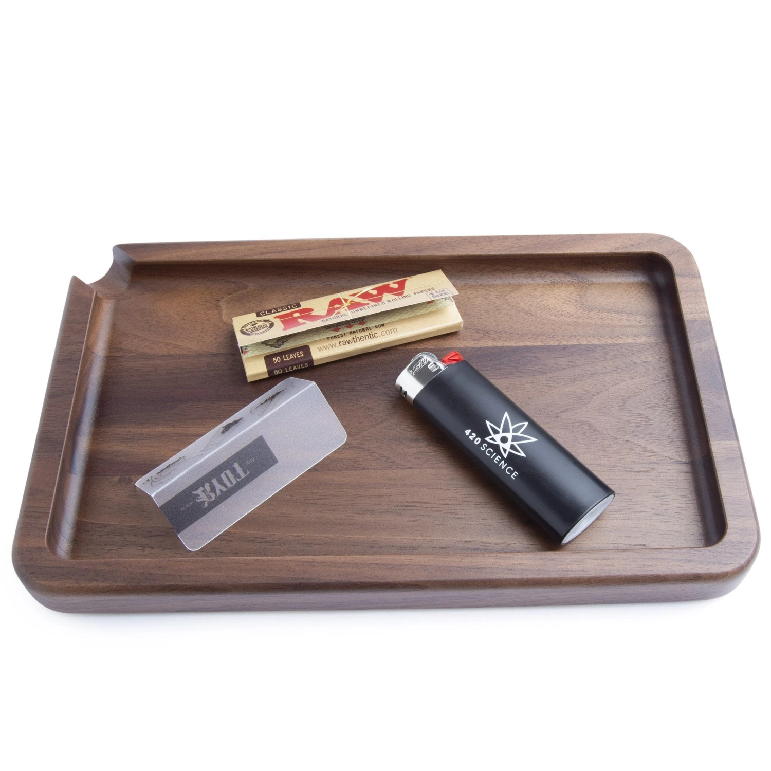 RYOT Solid Wood Walnut Rolling Tray - Image 2